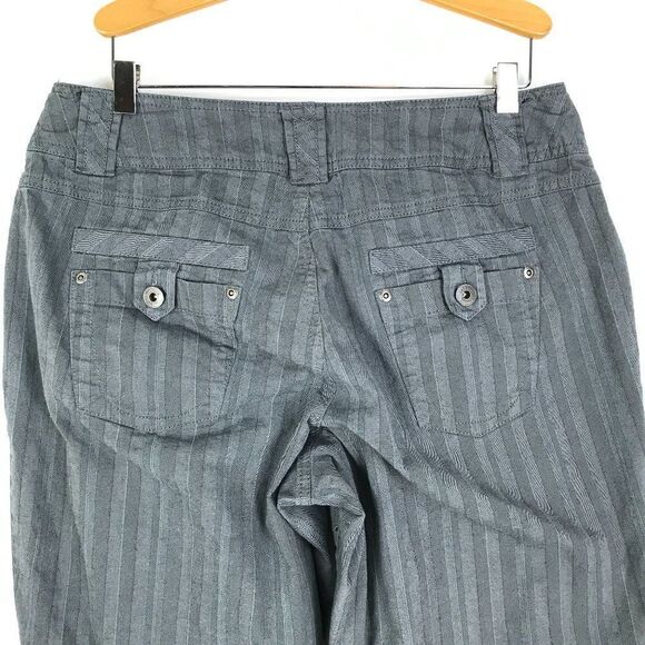 Lane Bryant Venezia Striped Pants Women's Plus Size 14 Wide Leg Gray 5-pocket - Picture 5 of 11